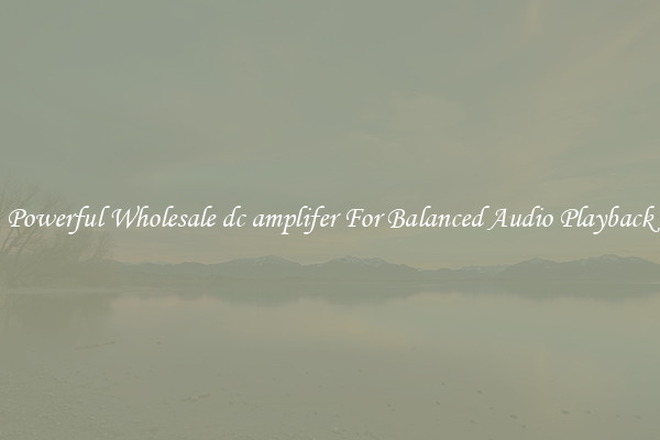 Powerful Wholesale dc amplifer For Balanced Audio Playback