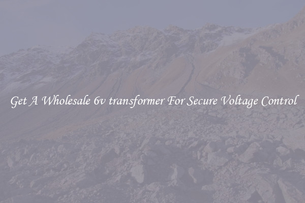 Get A Wholesale 6v transformer For Secure Voltage Control