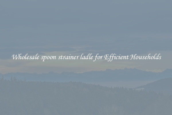 Wholesale spoon strainer ladle for Efficient Households