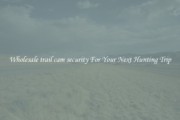 Wholesale trail cam security For Your Next Hunting Trip