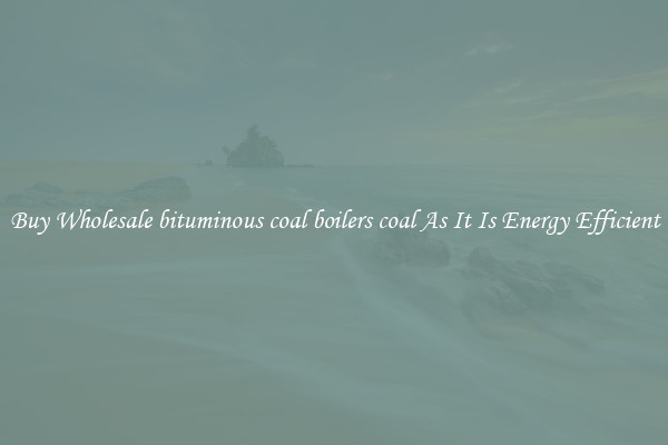 Buy Wholesale bituminous coal boilers coal As It Is Energy Efficient