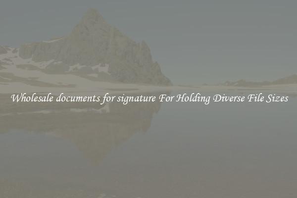 Wholesale documents for signature For Holding Diverse File Sizes