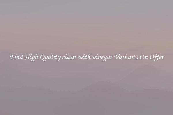 Find High Quality clean with vinegar Variants On Offer