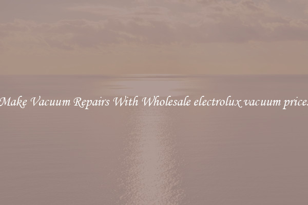 Make Vacuum Repairs With Wholesale electrolux vacuum prices