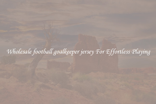 Wholesale football goalkeeper jersey For Effortless Playing
